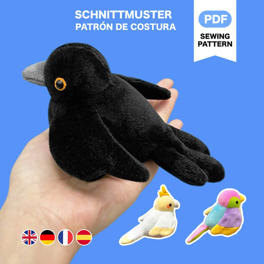 3 Types Of Birds Plush Sewing Pattern & Tutorial