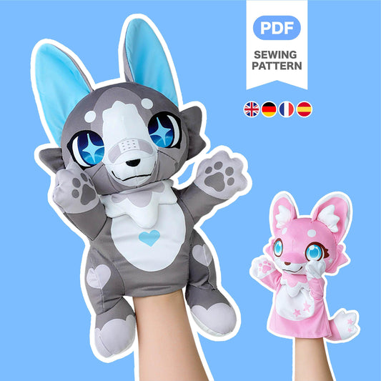 Fursona Hand Puppet Plushie Sewing Pattern & Tutorial