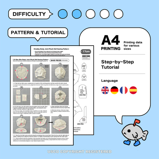 1/6 Scale Slim Body Joint Doll Sewing Pattern