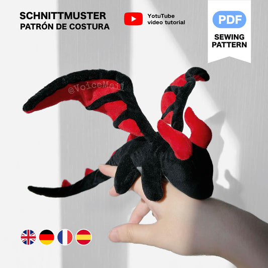 28cm Little Dragon Plush Sewing Pattern & Tutorial