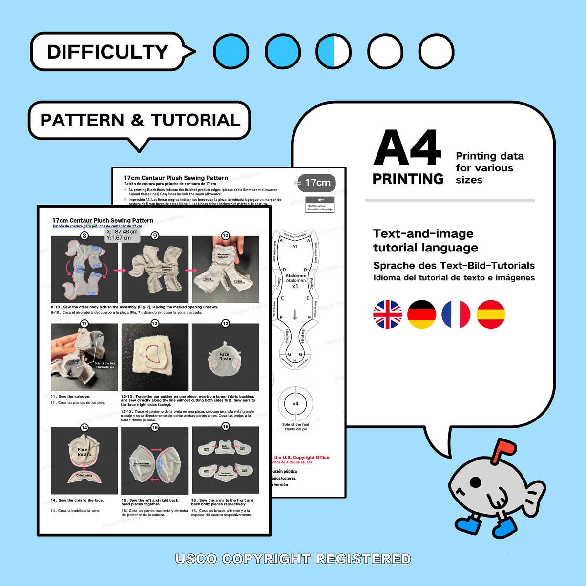 Chibi Centaur Plush Sewing Pattern & Tutorial