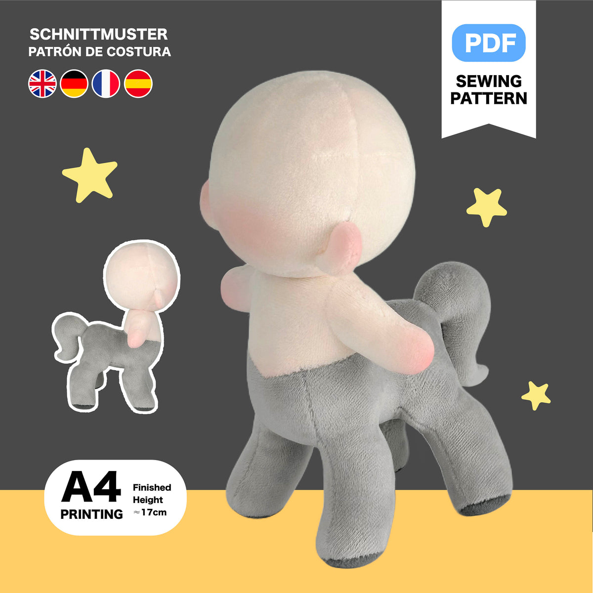 Chibi Centaur Plush Sewing Pattern & Tutorial