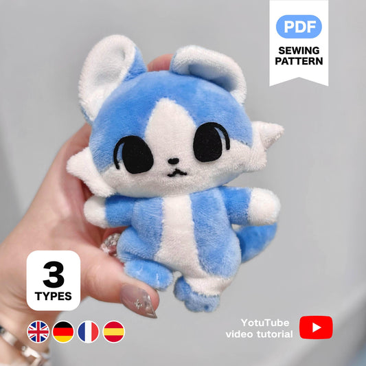 10cm Furry Pocket Fursona Plush Sewing Pattern & Tutorial