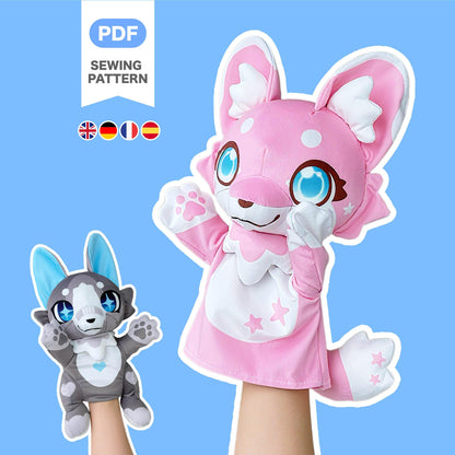 Fursona Hand Puppet Plushie Sewing Pattern & Tutorial
