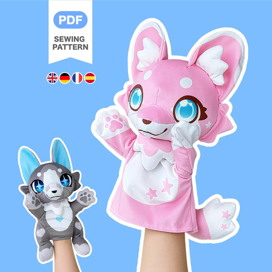 Nähanleitung & Schnittmuster für ein Fursona-Handpuppen-Plüschtier