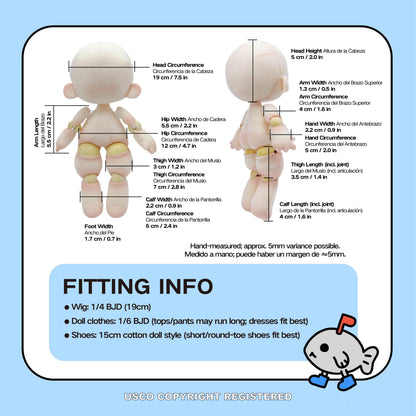 17cm Joint Plush Doll Sewing Pattern & Tutorial
