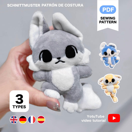 10 cm flauschiges Taschen-Fursona Plüsch Schnittmuster & Anleitung