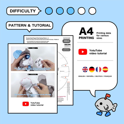 Fursona Hand Puppet Plushie Sewing Pattern & Tutorial