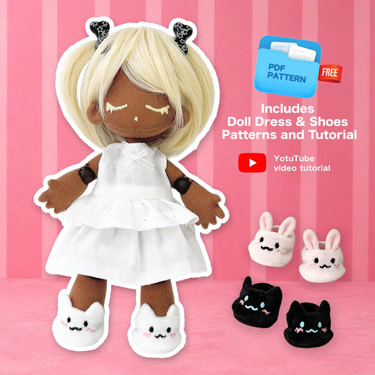 17cm Joint Plush Doll Sewing Pattern & Tutorial