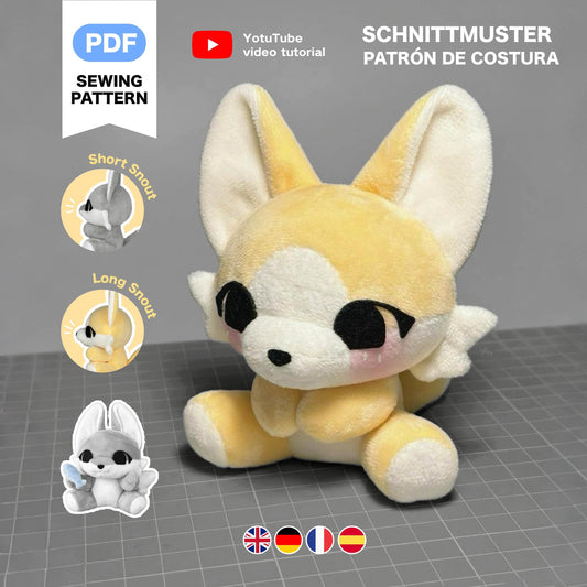 9cm Sitting Fursona Furry Plush Sewing Pattern & Tutorial
