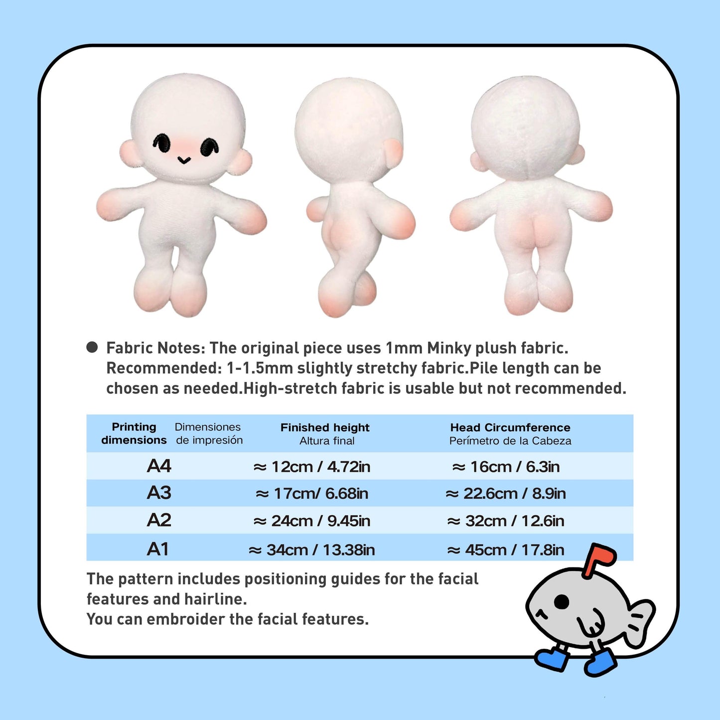 Jelly Bean Chibi Humanoid Plush Sewing Pattern & Tutorial