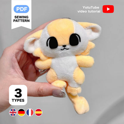 10cm Furry Pocket Fursona Plush Sewing Pattern & Tutorial