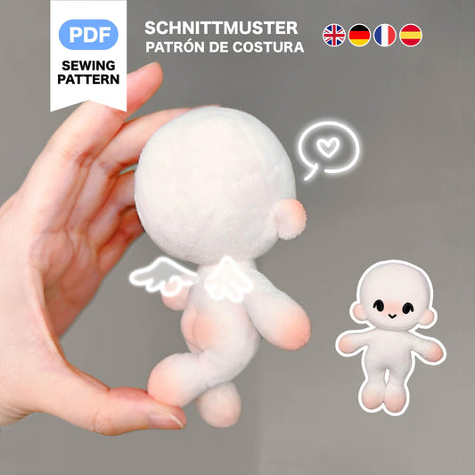 Jelly Bean Chibi Humanoid Plush Sewing Pattern & Tutorial