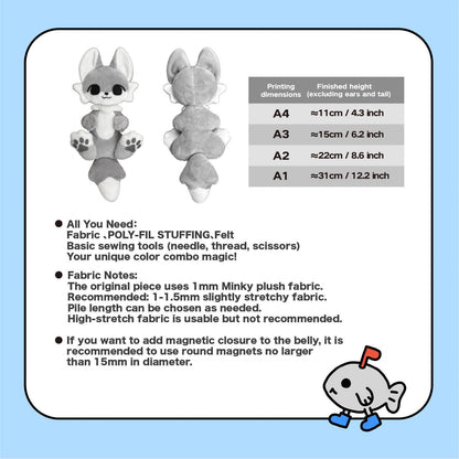 Fursona Bag Charm Plushie Sewing Pattern & Tutorial