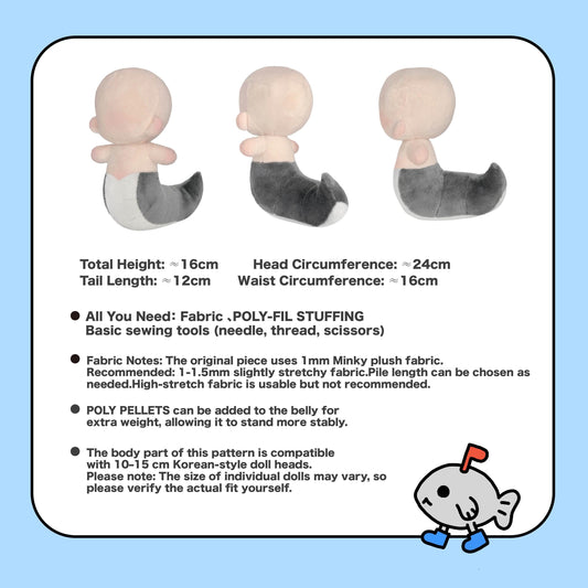 Chibi Snake-tailed Plush Sewing Pattern & Tutorial