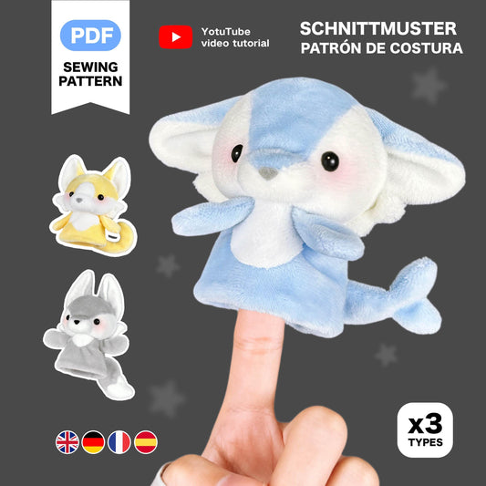 Furry Finger Puppet Fursona Plush Sewing Pattern & Tutorial