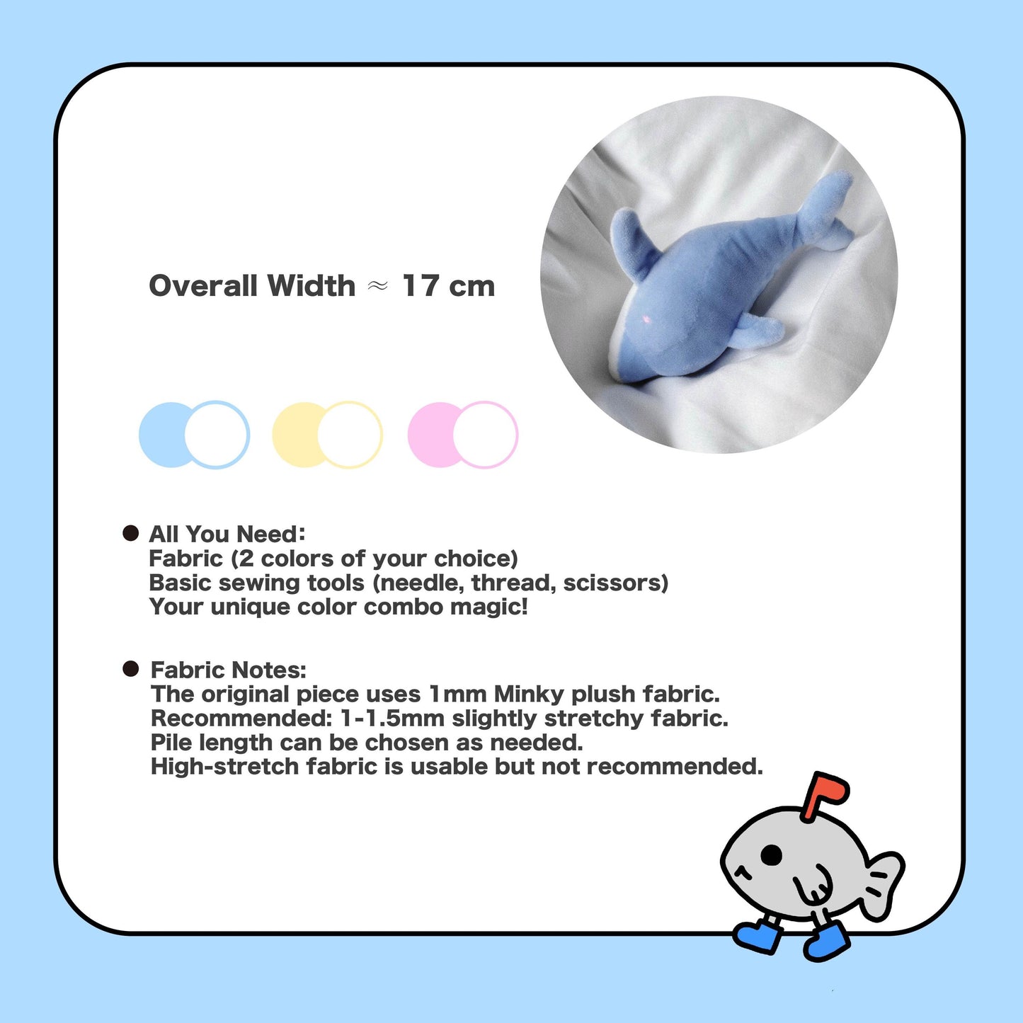 Dolphin Plush Sewing Pattern & Tutorial