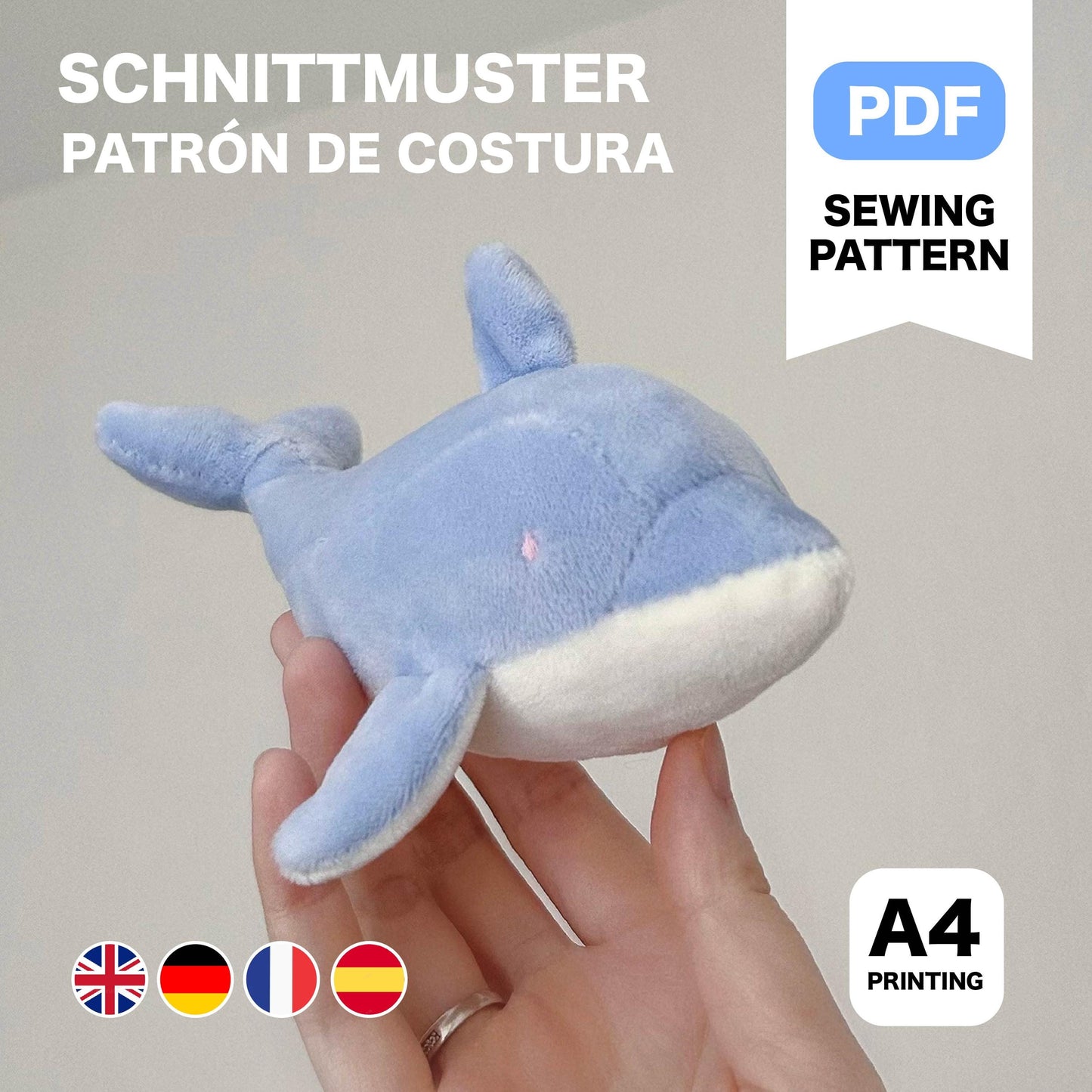 Dolphin Plush Sewing Pattern & Tutorial