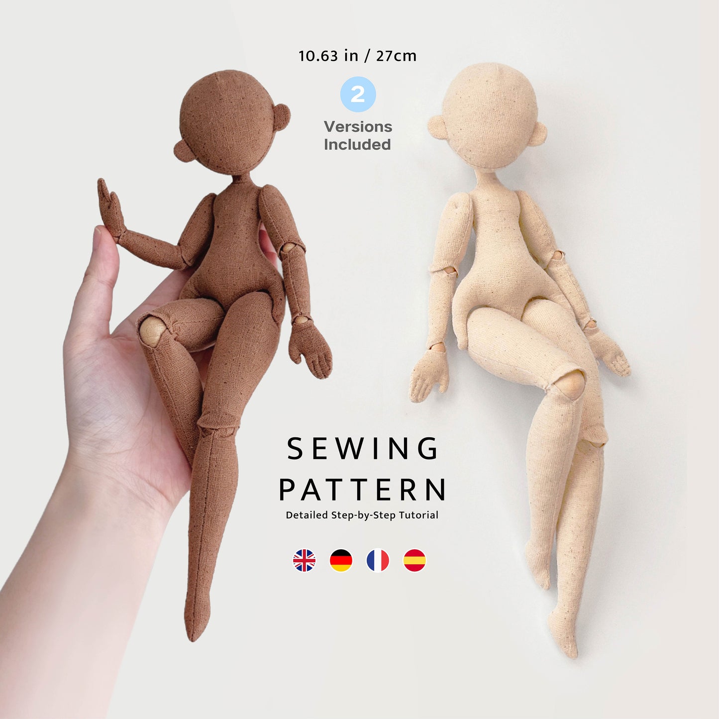 1/6 Scale Slim Body Joint Doll Sewing Pattern