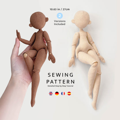 1/6 Scale Slim Body Joint Doll Sewing Pattern