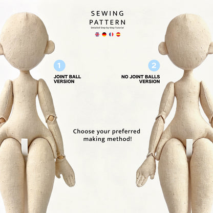 1/6 Scale Slim Body Joint Doll Sewing Pattern