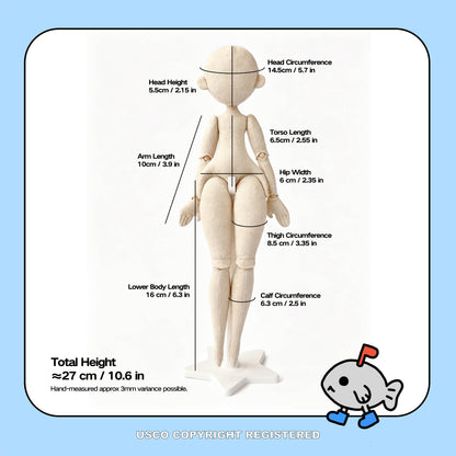 1/6 Scale Slim Body Joint Doll Sewing Pattern