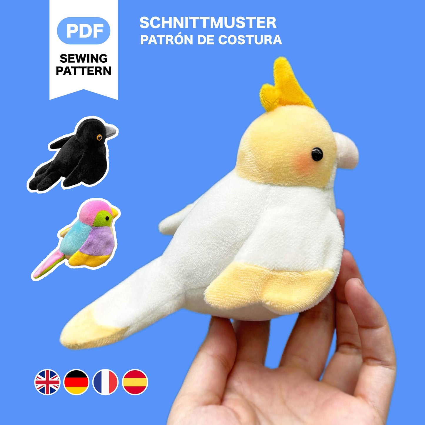 3 Types Of Birds Plush Sewing Pattern & Tutorial