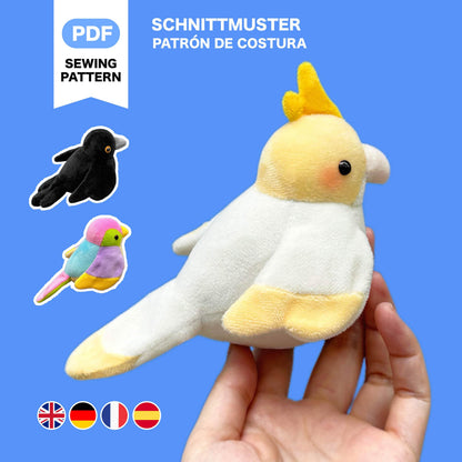 3 Types Of Birds Plush Sewing Pattern & Tutorial