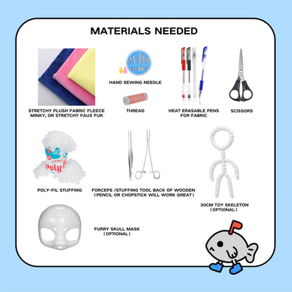 Patron de couture PDF et tutoriel pour peluche anthropomorphe (Furry) | Modèle de base pour Fursona à faire soi-même